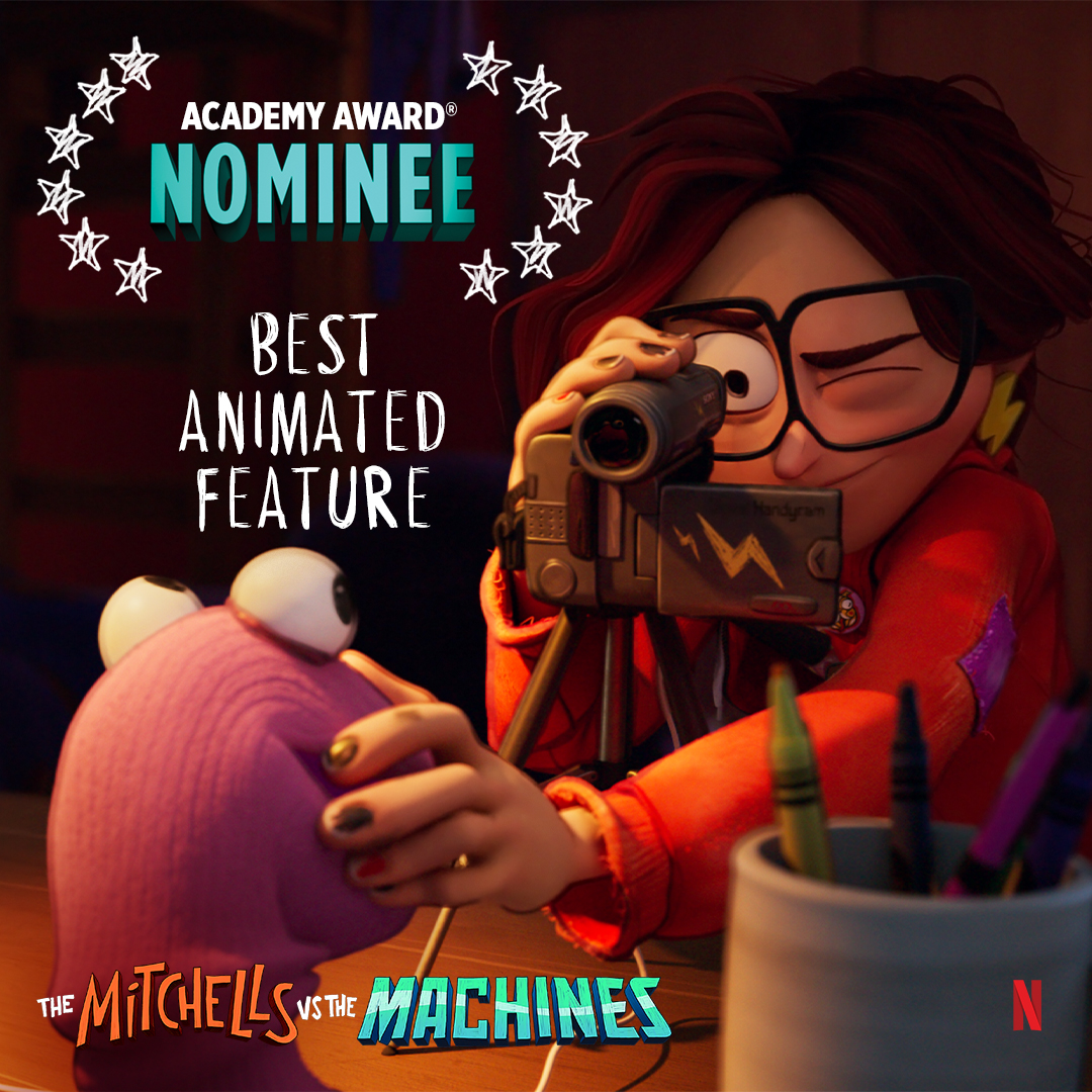 imageworksvfx's tweet photo. Our weird and wonderful film The Mitchells vs. The Machines is an Academy Award nominee for Best Animated Feature!! #OscarNoms https://t.co/xCiFShyc3G
