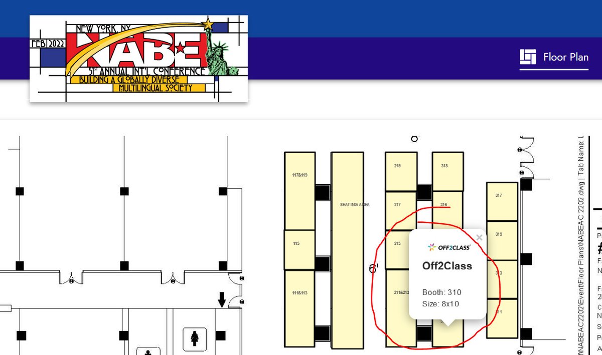 Off2Class's tweet photo. We are in Booth 310 at @NABEorg #NABE2022 this week! Come say hello and tell us your top NYC tips πππ #nabe #off2class #conference https://t.co/mxVe7fIwJU