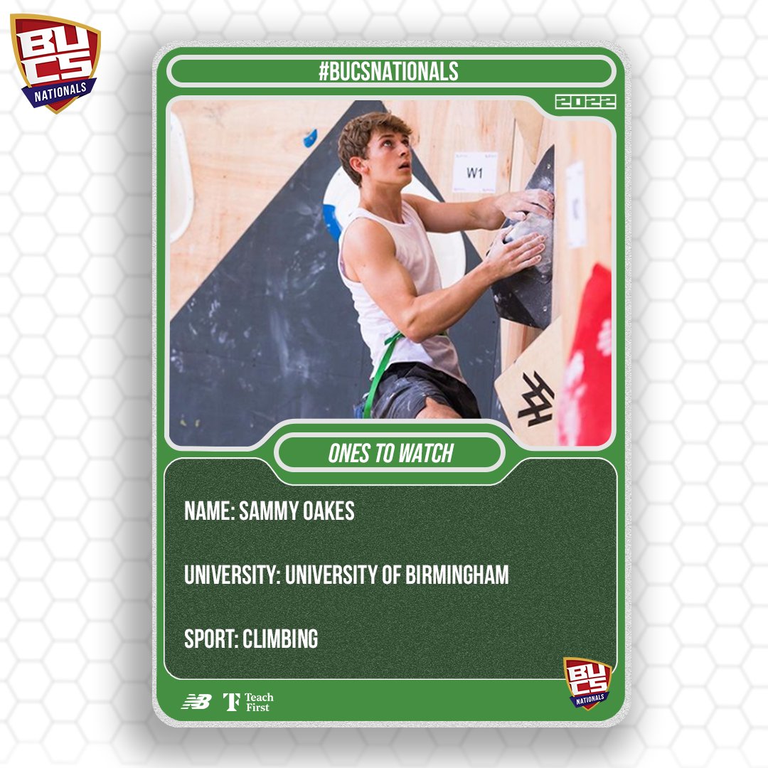 BUCS Nationals is now just 10 DAYS AWAY💥 

So, we thought it was time to start taking a look at the ones to watch from each sport across the weekend. 

First up is climbing ft. Pippa Watkin, <a href="/kittyclimbs/">Kitty Morrison</a>, Kieran Forrest and <a href="/sammyclimboakes/">Sammy Oakes</a> 👀🧗
