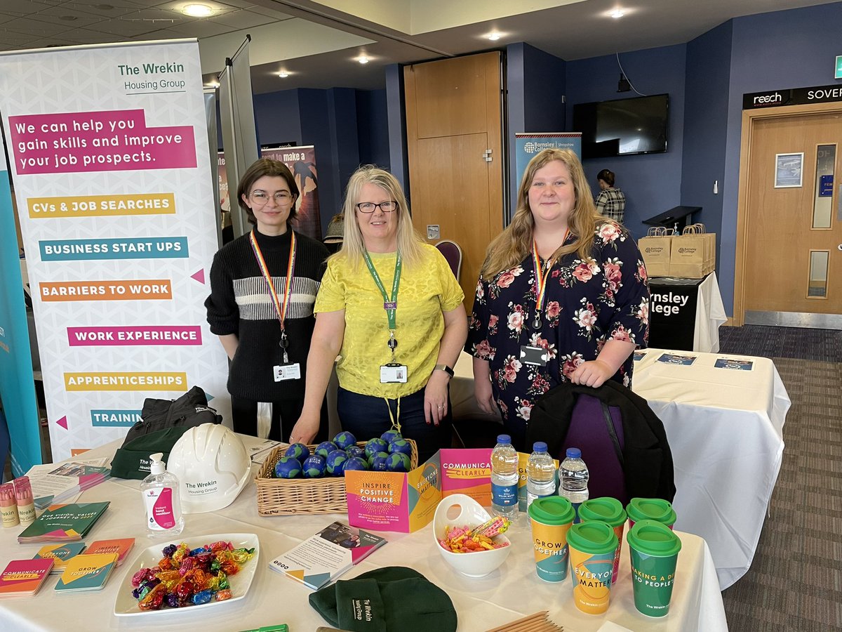 WrekinHG's tweet photo. Our very own Emma, Gill & Gemma will be at #shropapprentice at @shrewsweb until 7pm today.
Pop over, say π & find out about all the opportunities we have at #TeamWrekin
#NAW2022 https://t.co/HlzdhF057L