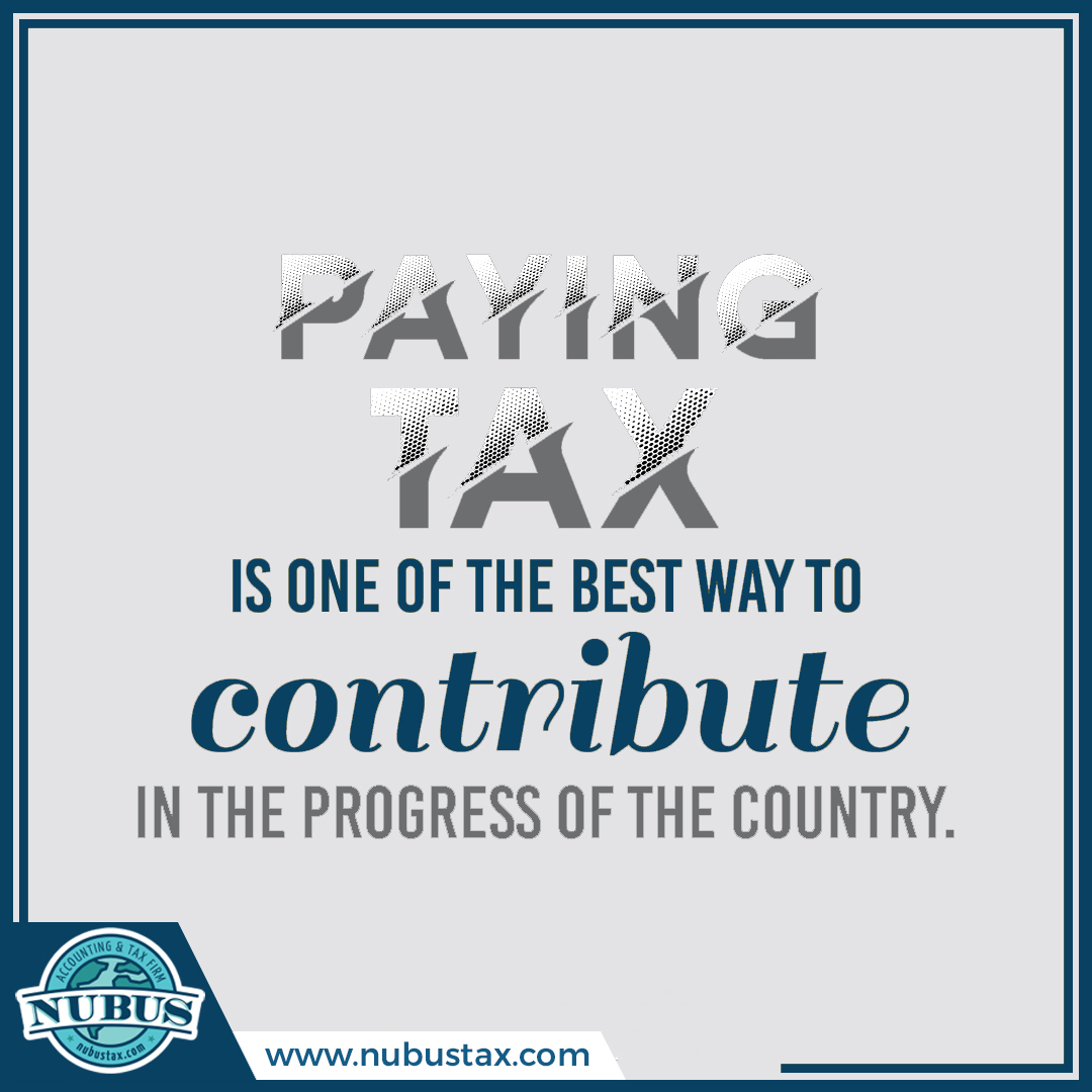 Paying tax is one of the best way to contribute in the progress of the country.

Book your consultation here @ nubustax.com

#taxes #IRS #nubustax #ceoaccountant #expert #consultation #professional
