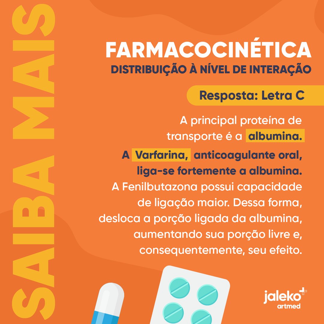 JalekoAcad's tweet photo. Resposta do Quiz de ontem sobre farmacologia: LETRA C ✅

E aí, acertou a resposta? 😀 https://t.co/E5weiuGu6J