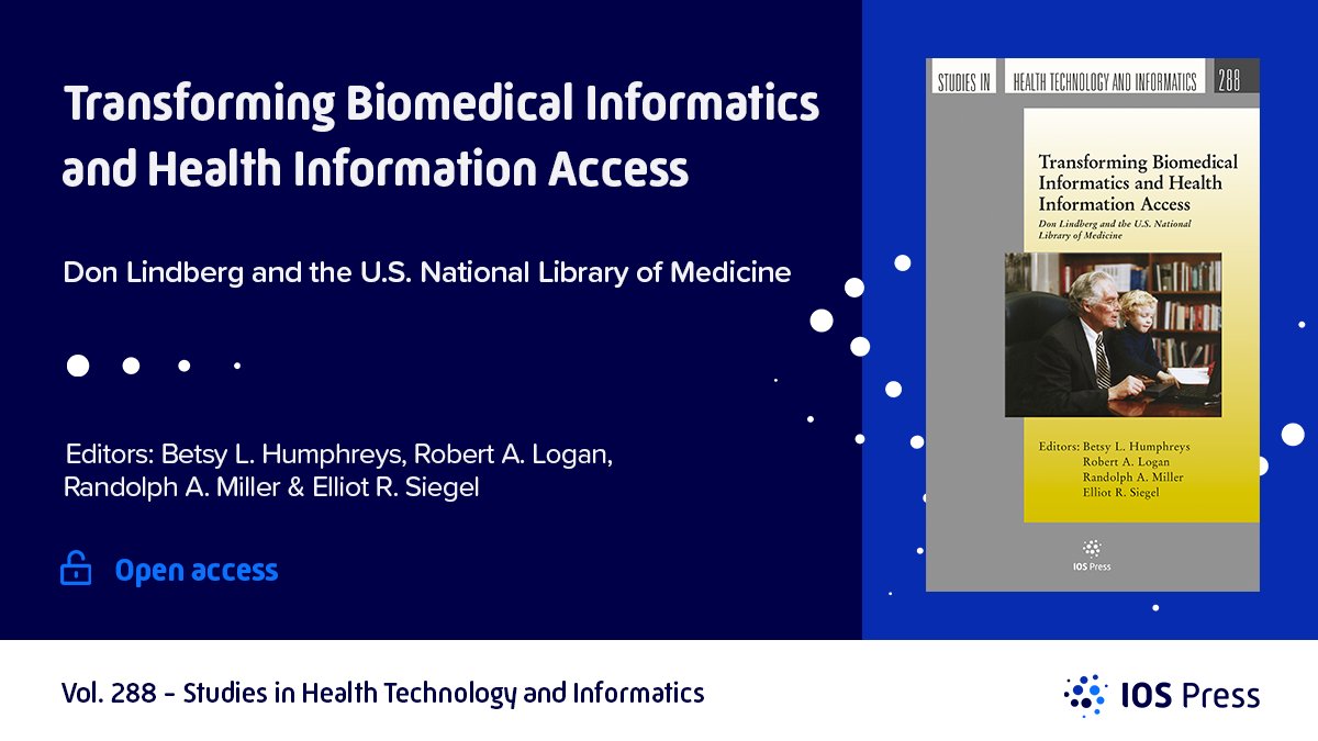 Studies_HTI's tweet photo. Our latest publication on the life and achievements of Dr. Don Lindberg and the highly talented team he led at @NLM_NIH is now available with Open Access at https://t.co/Qhxur7bdl3!

Benefit from a 50% discount on the print version of this book, valid until Mar. 31. https://t.co/aUSgrrBDNX