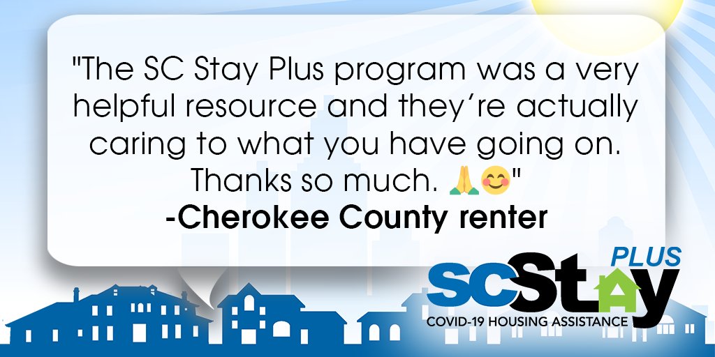 SCStateHousing's tweet photo. Rent and utility assistance is still available from the SC Stay Plus program. If you previously applied but havenβt provided the requested documentation to complete your application, please do so as soon as possible. #SCStayPlus #TestimonialTuesday
https://t.co/5Myfk1vdzC https://t.co/bTeRWYUine