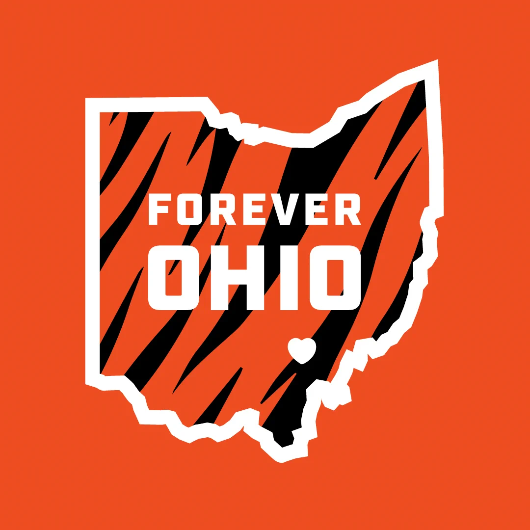 Forever OHIO logo with Bengals stripes.