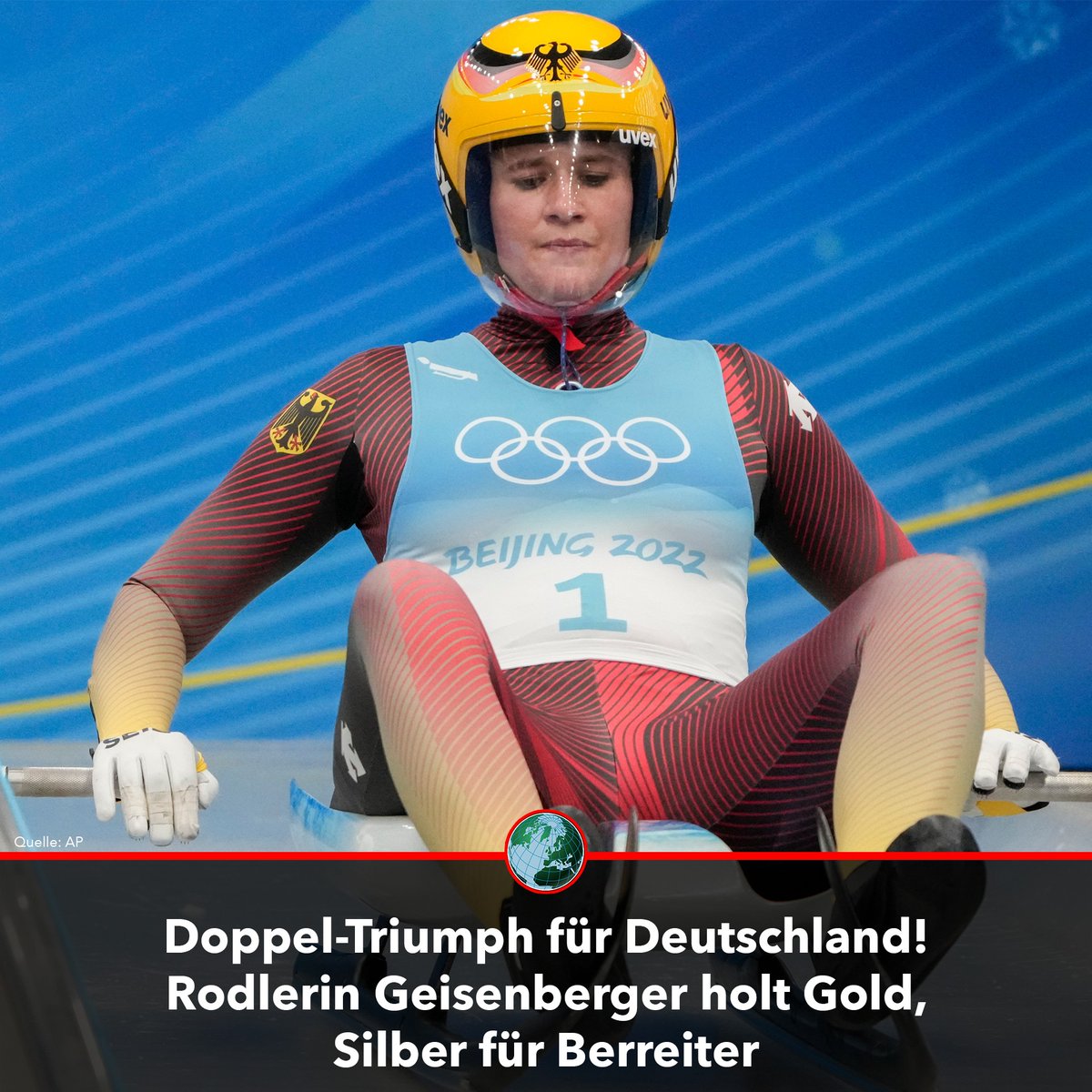 Die deutschen Damen dominieren die Konkurrenz. 🥇🥈 Am Ende holt Natalie Geisenberger Gold, Anna Berreiter Silber und Tatyana Ivanova aus Russland Bronze! Mehr zu dem Triumph erfährst du hier >>> bit.ly/3JgID8h #Beijing2022 #Peking2022 #Rodeln #NatalieGeisenberger