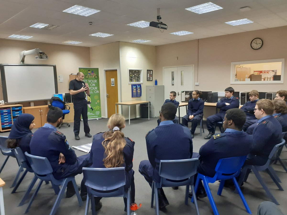 SellyOak_CCF's tweet photo. Big thanks to @WestMidsFire for delivering a valuable session today on Road Safety to our 6th form Cadets. All were able to to develop their knowledge of how to be a safer pedestrian, road user and passenger #everychoicecounts
@TransportfWM @WestMidsFire @Selly_Oak @SOTS_6th_Form https://t.co/GJiOoPFf9S