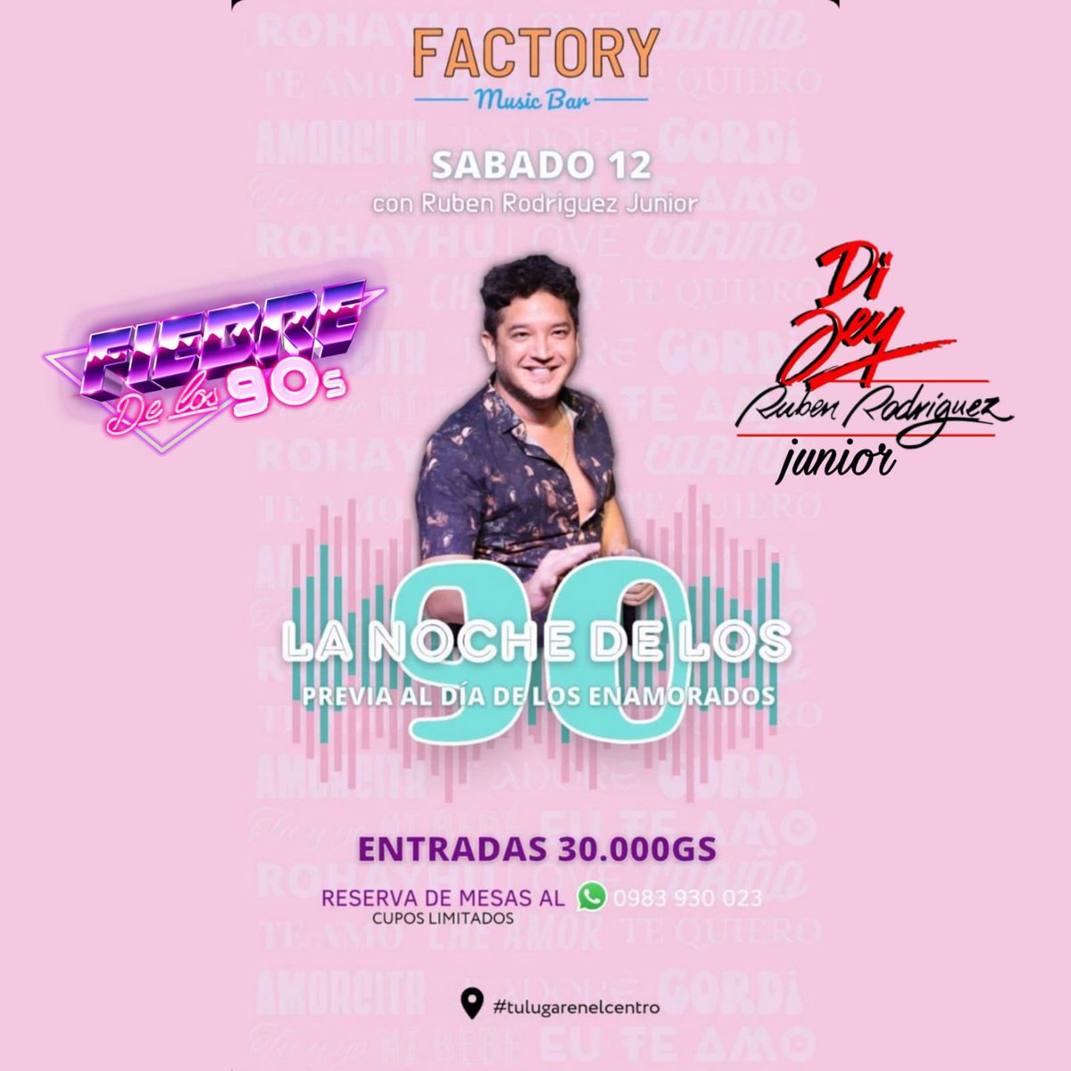 Este sábado estamos con <a href="/rrodriguezjr/">Ruben Rodriguez Jr.</a> haciendo <a href="/fiebredelos90s/">FIEBRE DE LOS 90S</a> en la calle Palma de Asunción. Los esperamos.