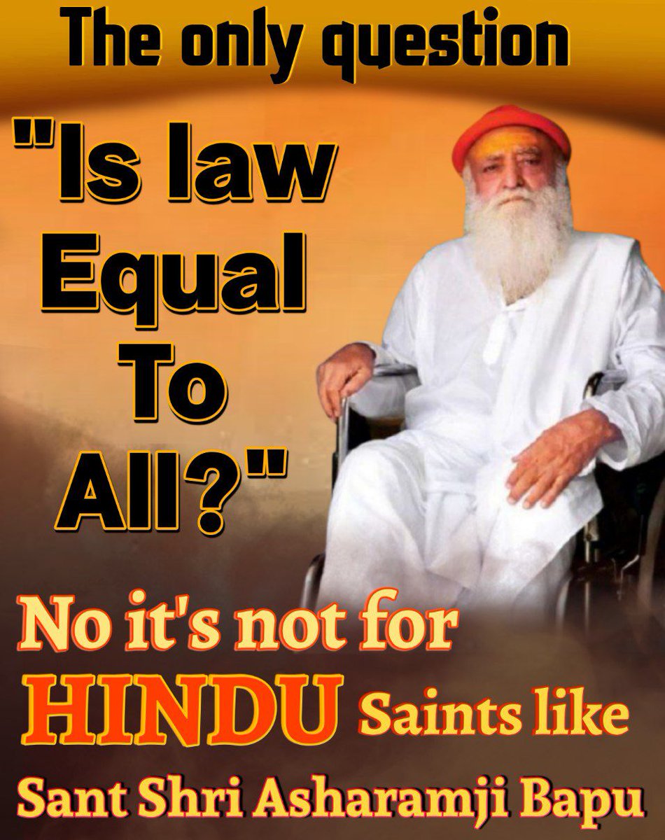 All types high Profile criminals are roaming free .. But Why Innocent Sant Shri Asharamji Bapu in jail since 9 year without any Bail or parole ?? Is Law Equal To All in democracy country India?? We want Justice for Bapuji #हम_वोटरों_की_मांग_बापूजी_की_रिहाई