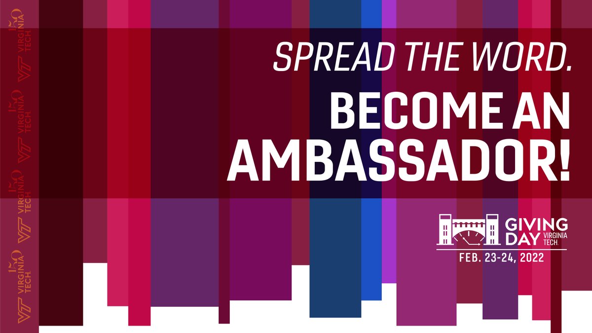 virginia_tech's tweet photo. Save the date and get ready to share the Hokie spirit... #VTGivingDay is Feb. 23-24 🎉

Help spread the word and become an ambassador, it's as easy as You+2 – make a gift, encourage other #Hokies to do the same, and score some Giving Day merch. 🧣🎧➡️ https://t.co/WNtHCUneD4 https://t.co/KJdMGmQm0o