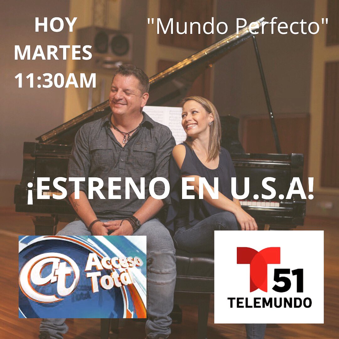 rperotti's tweet photo. Para todo Estados Unidos, Acceso Total Miami estrena hoy via Telemundo nuestro video de "Mundo Perfecto"!

¡No te lo pierdas!

#MundoPerfecto
@accesototalt51 @telemundo51 @alebayasoficial https://t.co/q6nwEz5V5P