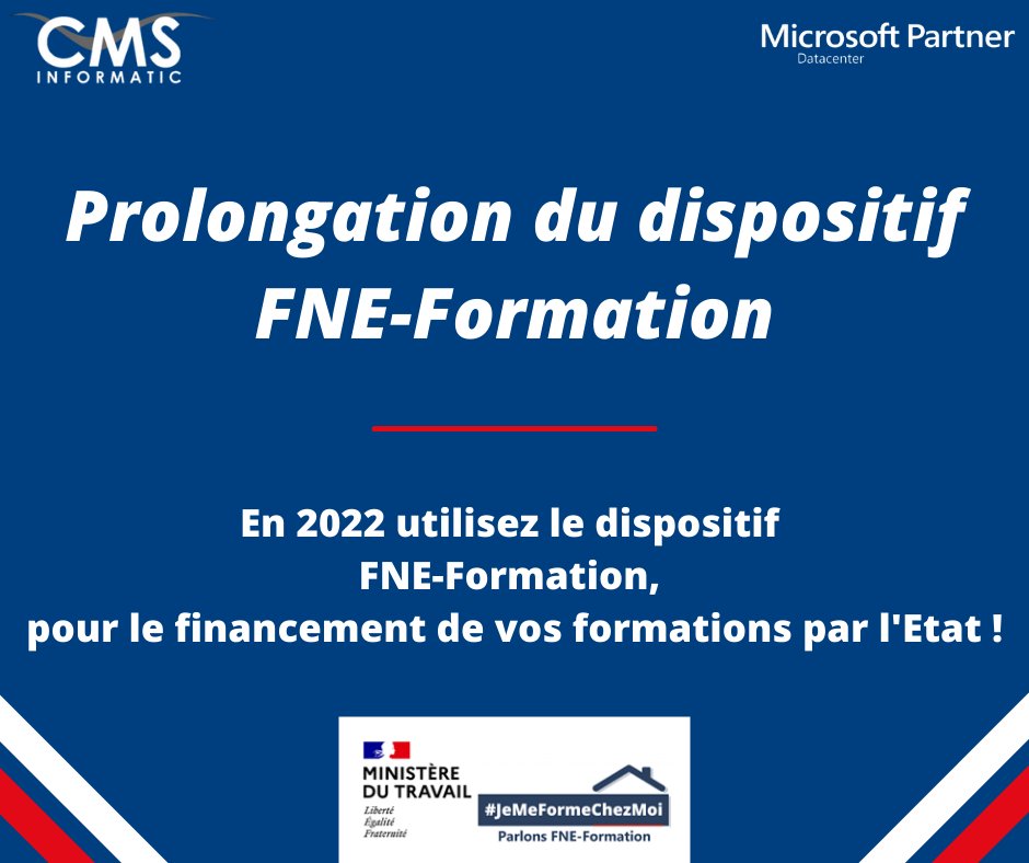 cmsinformatic1's tweet photo. Bonne nouvelle ! 💥🎉

La période du FNE-Formation est prolongée d’un an !!
➡ Monter vos dossiers jusqu’au 31/12/2022
➡ Réaliser vos vos formations jusqu’au 31/12/2023

Pour plus d'infos : https://t.co/CA87e7M26h

#formation #fneformation #formpro https://t.co/Pis11mE8yM