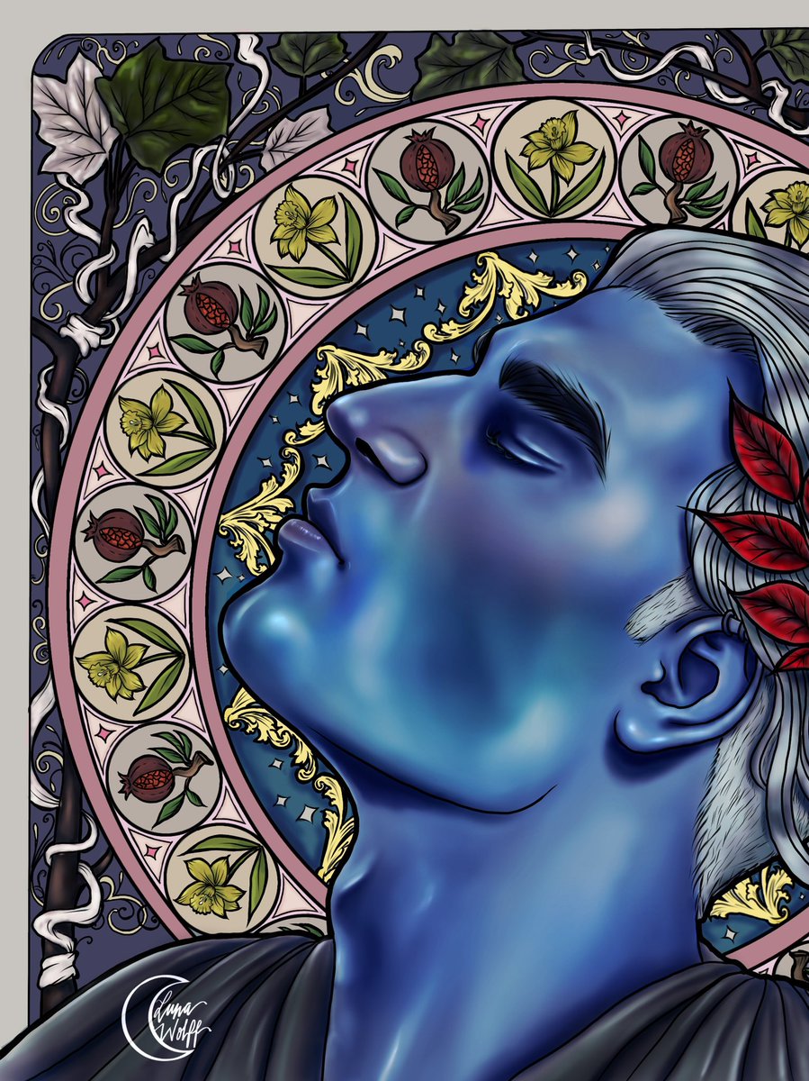 artlunawolff's tweet photo. Hades #lobreak2022 #loreolympus #FANART #artnouveau https://t.co/wL6Qz6RqO2