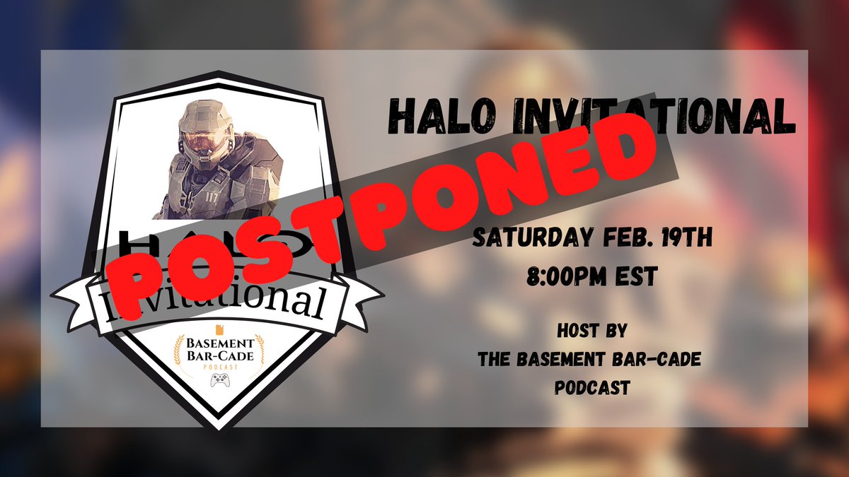 BasementBarCade's tweet photo. It is with great sadness.. We are postponing the Halo Tournament. Unfortunately, it has been a struggle to find teams that can fully commit. We will continue to promote and try to build support for events like these in the future. Thanks again to all those willing to play..... https://t.co/sSEoIqY4xx