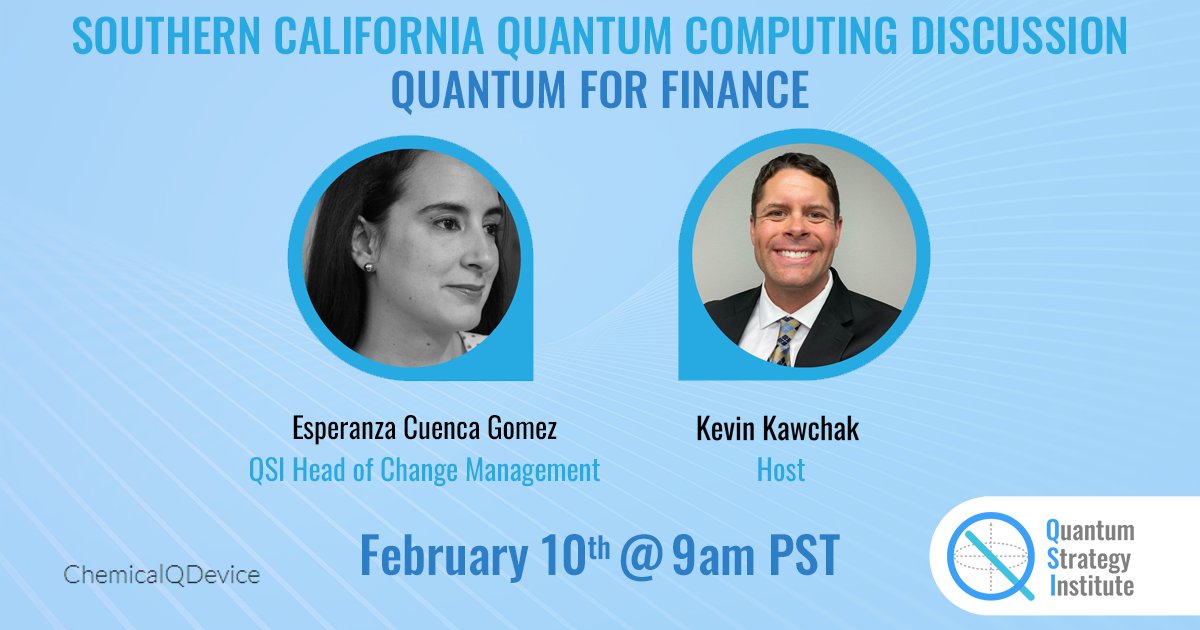 Our Head of Change Management - Esperanza Cuenca Gomez - is the guest speaker at the upcoming “Southern California Quantum Computing Discussion - Quantum for Finance” event .

Be part of the conversation and register at bit.ly/3Hz6MXd