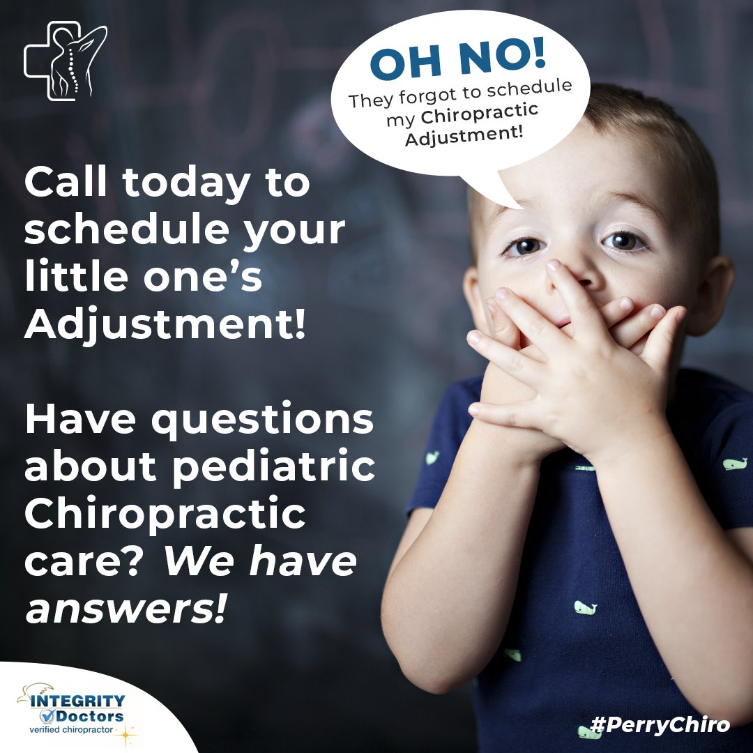 PerryChiro's tweet image. Have questions about pediatric Chiropractic care? We have answers. Contact us to schedule your little one’s Adjustment! #PerryChiro #Chiropractic #Chiropractor #Adjustment