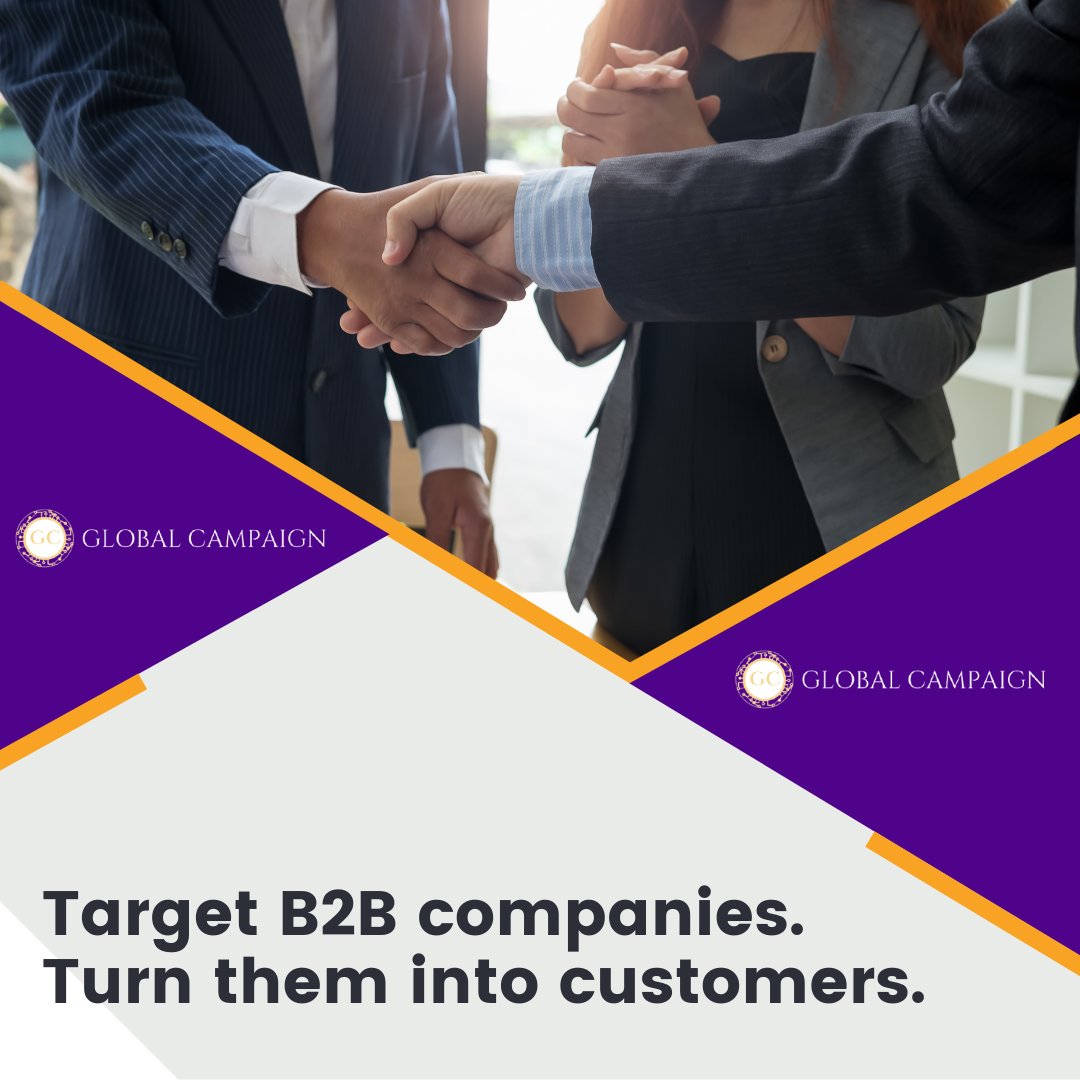 GlobalCampaign6's tweet photo. Target B2B firms. Turn them become customers.

#mobile #socialmedia #business #startups #leadership #sales #economy #entrepreneurs #ecommerce #marketing https://t.co/Qxjvr1qEes