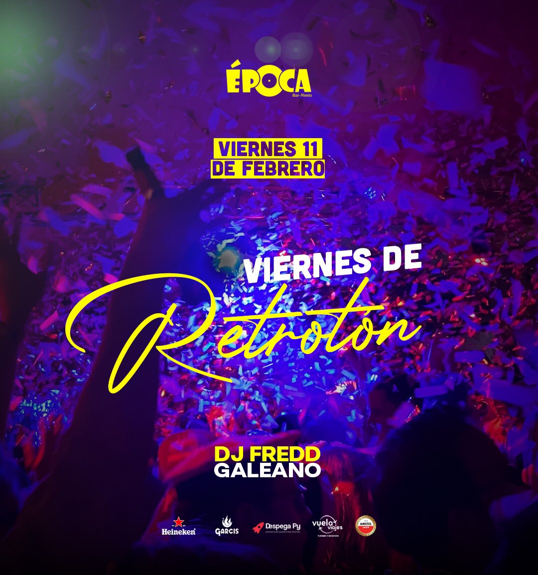 EpocaShowBar's tweet photo. “Somos amigos especiales
Tú sale conmigo y solo somo amigos” 😉
Este viernes bailamos lo mejor del Retrotón con dj Fredd Galeano 🎧🔥
• Heineken Pony 4x50 mil
• Amstel holandesa 3x60 mil
• Gin tonic 15 mil gs
• Caipiriña 15 mil gs

📲 0983305911 https://t.co/jUn94ha9fi