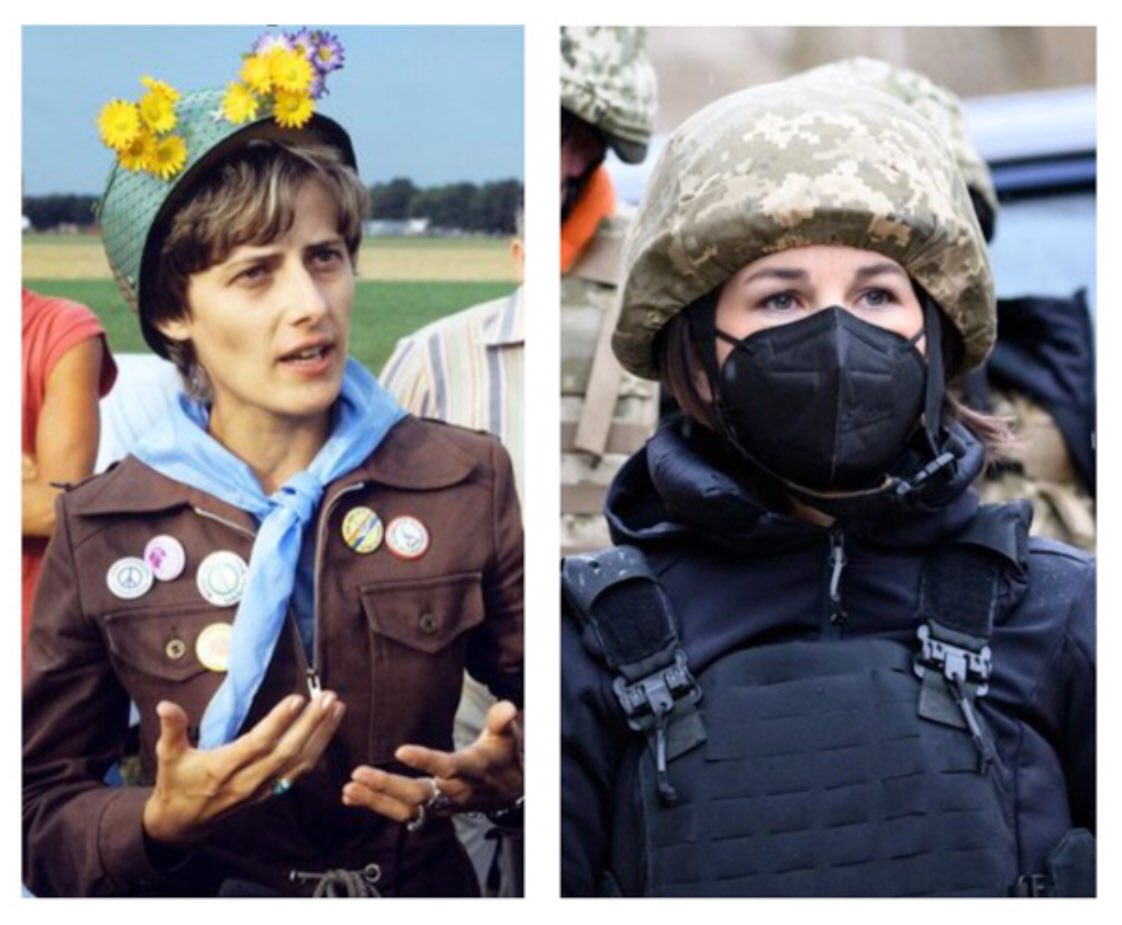 Ikonen der Friedensbewegung - damals und heute…

#Ukrainekrise #Baerbock #Anzug #LadyGaga