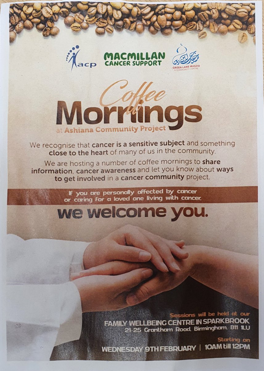 SparkbrookWMP's tweet image. For anyone in the community who would find this supportive or useful, please consider attending FAMILY WELLBEING CENTRE, SPARKBROOK

Wednesday 9th February

10am-12pm

21-25 GRANTHAM ROAD
BIRMINGHAM
B11 1LU

#supportfor cancer @NKirkpatrickWMP @WMPolice