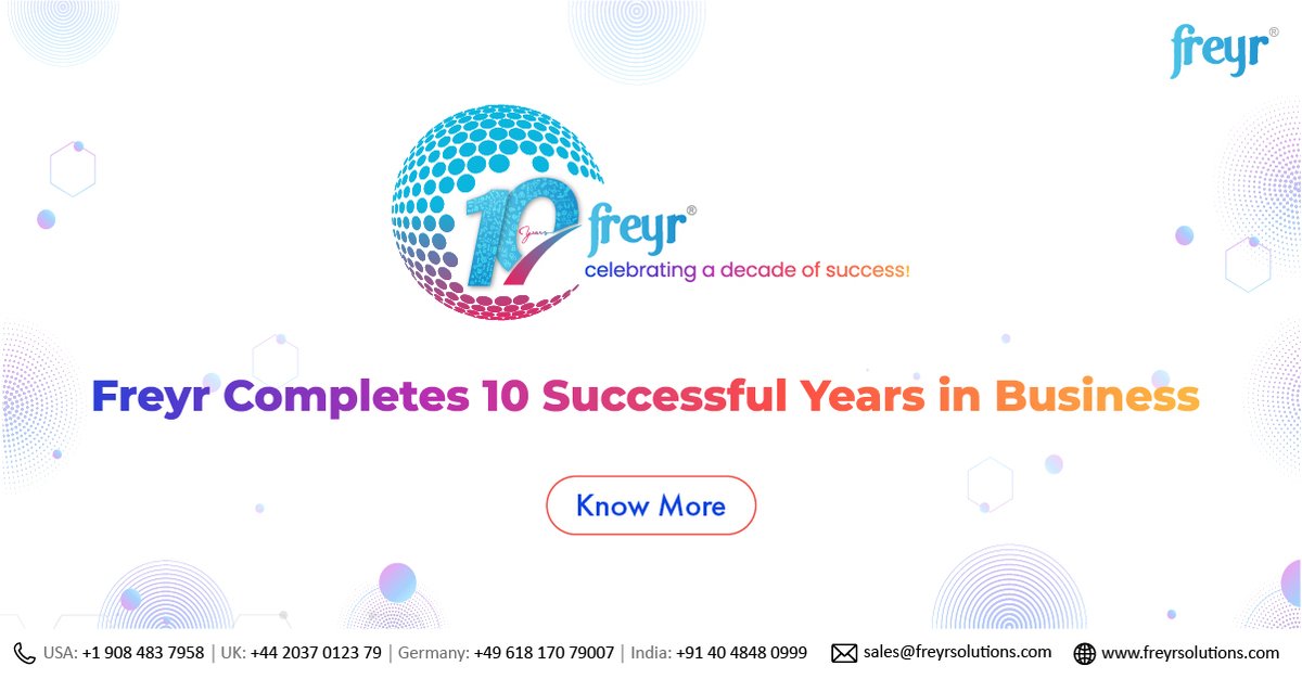FreyrSolutions's tweet photo. Excited to announce Freyr completed 10 successful years in the Regulatory field of life sciences. Know more about our 10-year #milestone in this #Pressnote. 
https://t.co/jcMSVdT1sy https://t.co/2td0QNrfCs