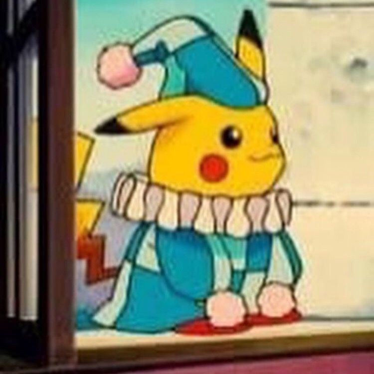 dailyclownpost's tweet photo. Today's (temporary) clown of the day is Pikachu! It is a pierrot! 🤡🌈 https://t.co/32U8DpP5oF