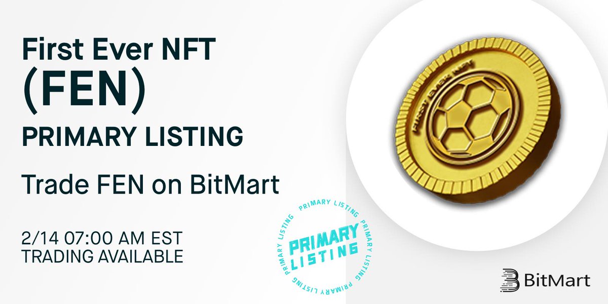 BitMartExchange's tweet image. 🔔 BitMart is thrilled to announce the exclusive primary listing of First Ever NFT (FEN) @firstevernft. 

💰 The FEN/USDT trading pair will be available soon! 

👉 Details: support.bmx.fund/hc/en-us/artic…