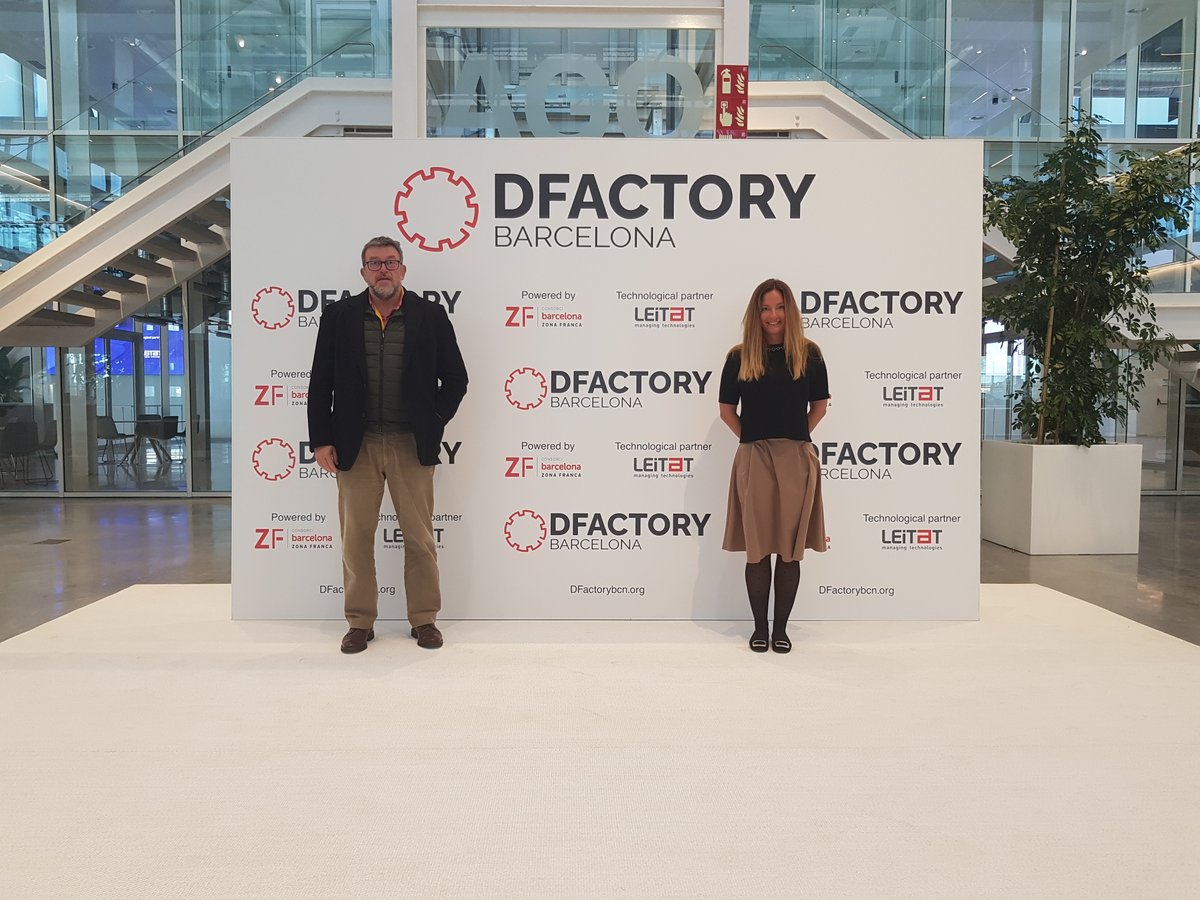 DFactoryBCN's tweet photo. The facilities of our #DFactoryBcn have opened their doors to receive the visit of Gabriela Pintér, Consul for Economic and Commercial Affairs of the Hungarian Government together with the president of @Leitat, @jordiwilliam. 🙌

We are delighted to have you here! https://t.co/mex3bKEWaS