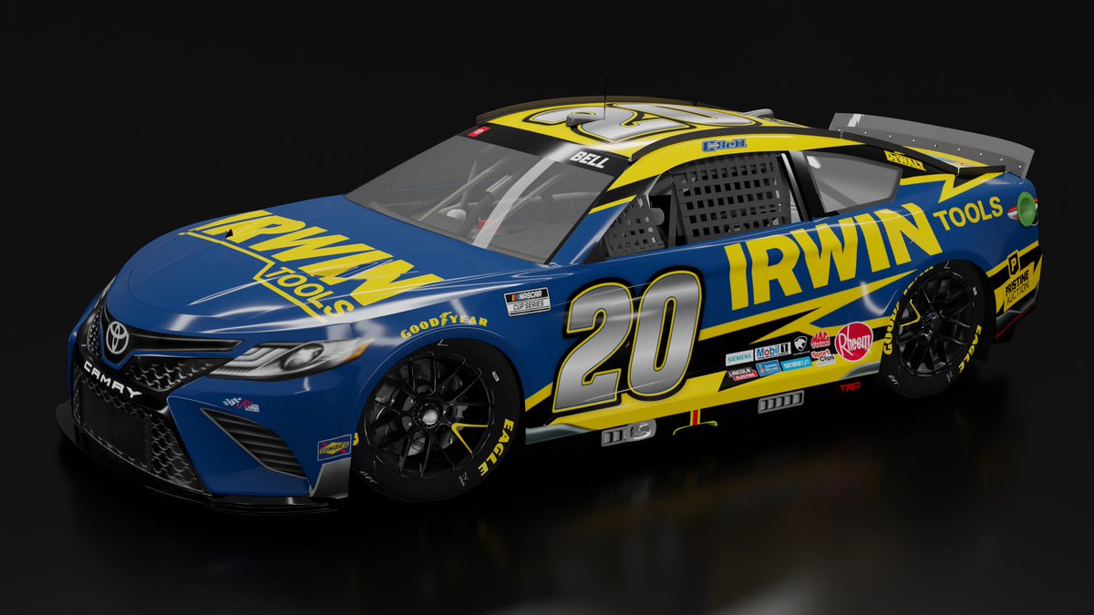 Capn_Designs's tweet photo. Of all the sponsors I've done concepts and designs of, @IRWINtools has to be the most. And I noticed there wasn't a @CBellRacing 2022 Irwin Tools scheme, so I whipped up this concept!

#NASCAR | #NextGen | #IrwinTools | #ChristopherBell | #JoeGibbsRacing https://t.co/Auvwfe5jkr