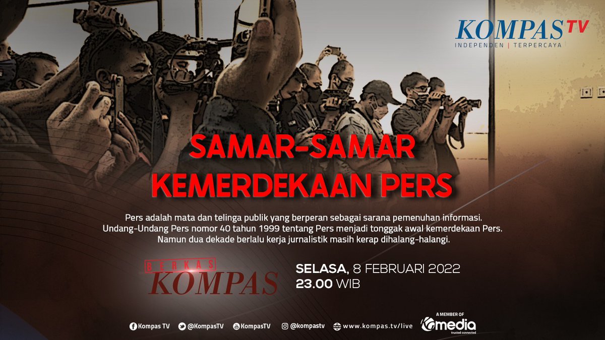 Pers adalah mata dan telinga publik yang berperan sebagai sarana pemenuhan informasi. Tapi benarkah kerja jurnalistik masih kerap dihalangi sampai saat ini?

Ikuti penelusurannya di #BerkasKompas pkl 23.00 WIB 

Streaming: kompas.tv/live