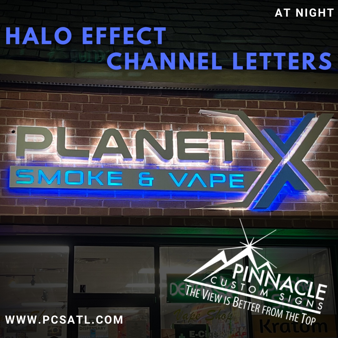 Planet X Vape in Gainesville wanted to upgrade its previous set of Channel Letters. For the new sign, they went with An illuminated reverse channel letter.  
pcsatl.com
#betterfromthetop #channelletters #haloaffect #backlitchannelletters #signshop #signs #customs...