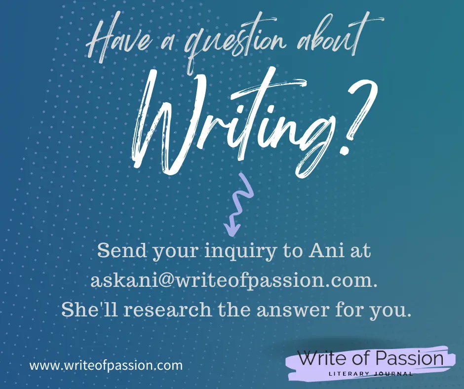 writeofpassion1's tweet photo. Stay up-to-date with your favorite #WriteofPassion features, like Writing Tips! To subscribe, go to https://t.co/gTR2uloGg8
Website: https://t.co/WCzClSsJDC. #WofP #WritingCommunity #amwriting #litmag #LiteraryJournal #WritingAdvice #authors #writers #submissions https://t.co/6dLZ1BkVRT