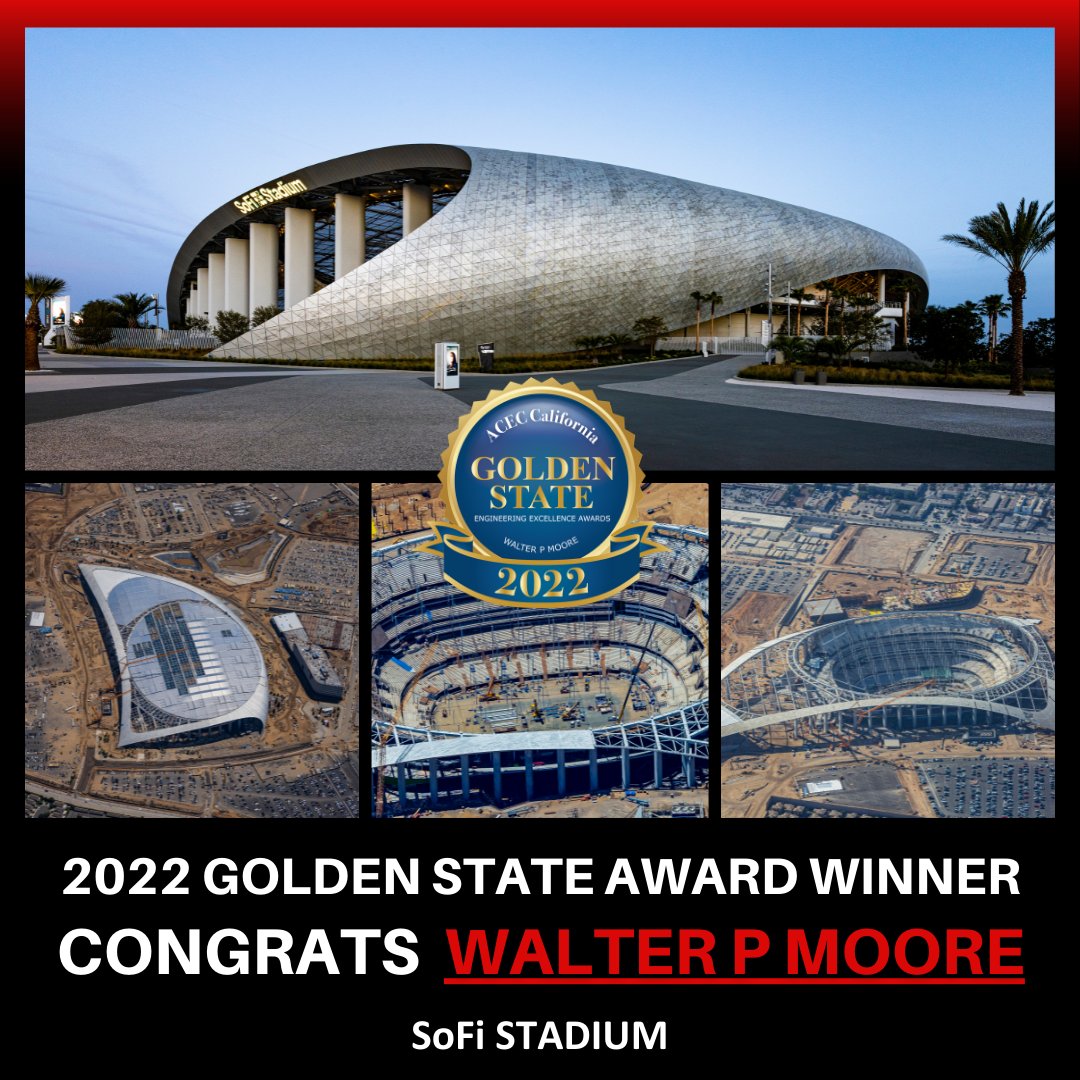 We are reminicing on our virtual awards ceremony from last week for ACEC California.  If you missed it, we announced the Golden State EEA Award winner and it was presented to <a href="/WalterPMooreEng/">Walter P Moore</a> for their SoFi Stadium project. Congratulations Walter P Moore, #EEA2022