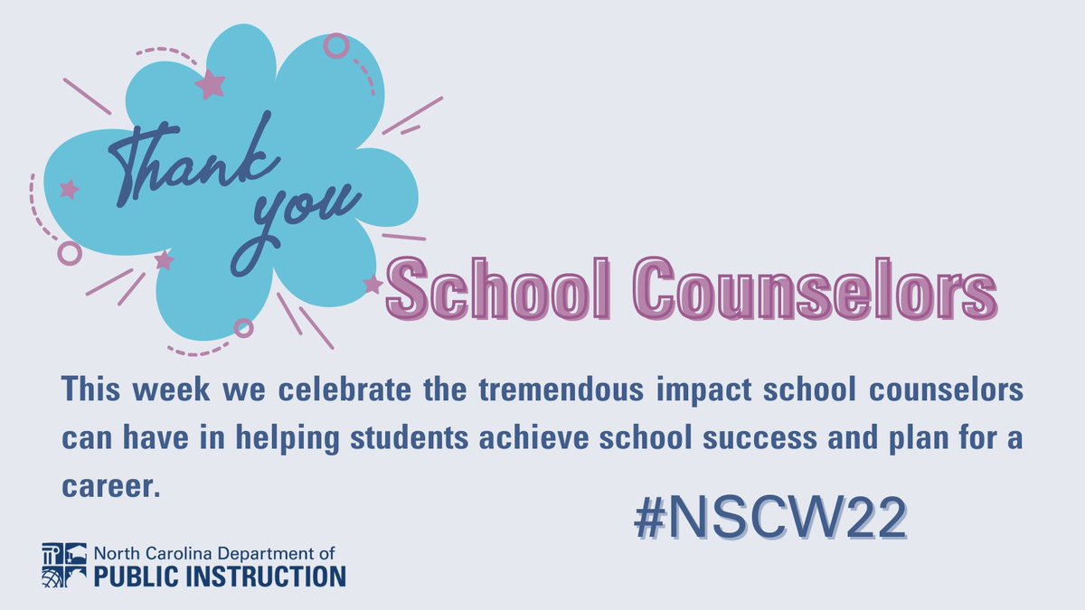 Celebrating National School Counseling Week. We are grateful for the contributions of School Counselors across NC and their impact. #BetterTogether  #NSCW22