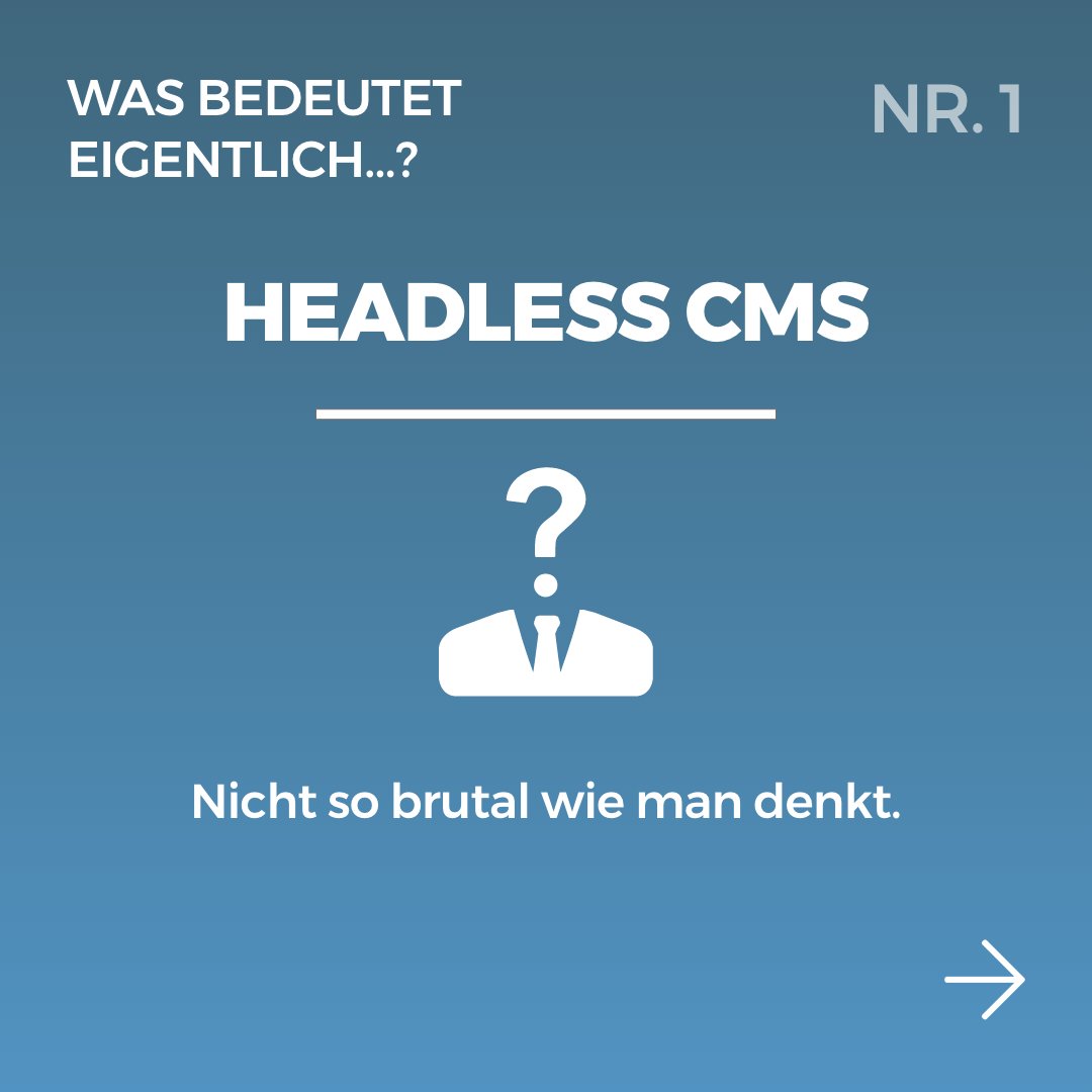 progressive_de's tweet photo. Was bedeutet eigentlich "Headless CMS"? Das erfahrt ihr hier.☝ #ux #uxdesign #webdeisgn #DigitalTuesday https://t.co/GYFKylxgxM