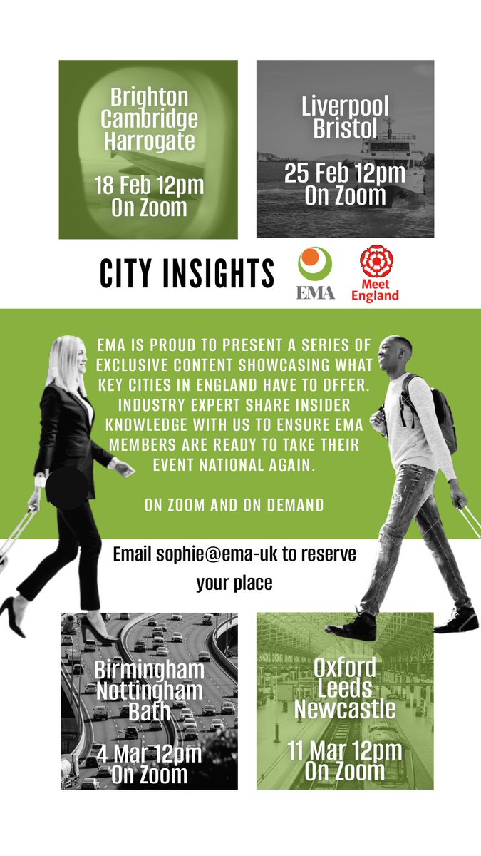 EMA (@ema_network) on Twitter photo We are so pleased to announce our series of City Insights in collaboration with <a href="/MeetEngland/">MeetEngland</a> beginning 18th Feb. We are so pleased to announce our series of City Insights in collaboration with <a href="/MeetEngland/">MeetEngland</a> beginning 18th Feb.