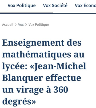 FCahen's tweet photo. Ce qui est épatant, c'est que le titre est en soi la démonstration qu'en effet, ce serait bien d'ajouter quelques heures de maths dans les programmes. https://t.co/jBhE7GSZnV