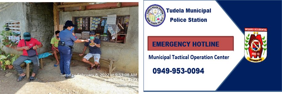 TudelaMps's tweet photo. PSSg Rhea Joie T. Cabigas, Asst. MCAS under the direct supervision of PLT DENNIS M OCHE, OIC of Tudela MPS, and distributed three (3) stickers with Tudela MPS hotline number to the four (4) residents of Barangay San Nicolas, Tudela Misamis Occidental. https://t.co/rCshCoK8u5