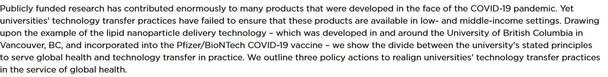 OnadaExpansiva's tweet photo. #PublicHealth #Canada University Technology Transfer Has Failed to Improve Access to Global Health Products during the COVID-19 Pandemic https://t.co/sOJMOOyxG8 @IP_policy @srinmurthy99 & @cmrherder @longwoodsnotes v @ElsTorreele #TechTransfer #PublicReturn https://t.co/tQFviMooaM