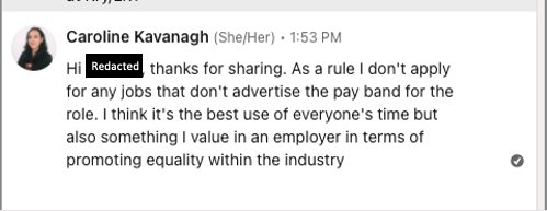 Linked to ⬇️

I've noticed a huge influx of recruiters reaching out recently. As I'm in a privileged position of not needing a job atm, I am trying to respond with this blanket statement where appropriate, hoping to encourage others to do the same if they agree/ feel comfortable.