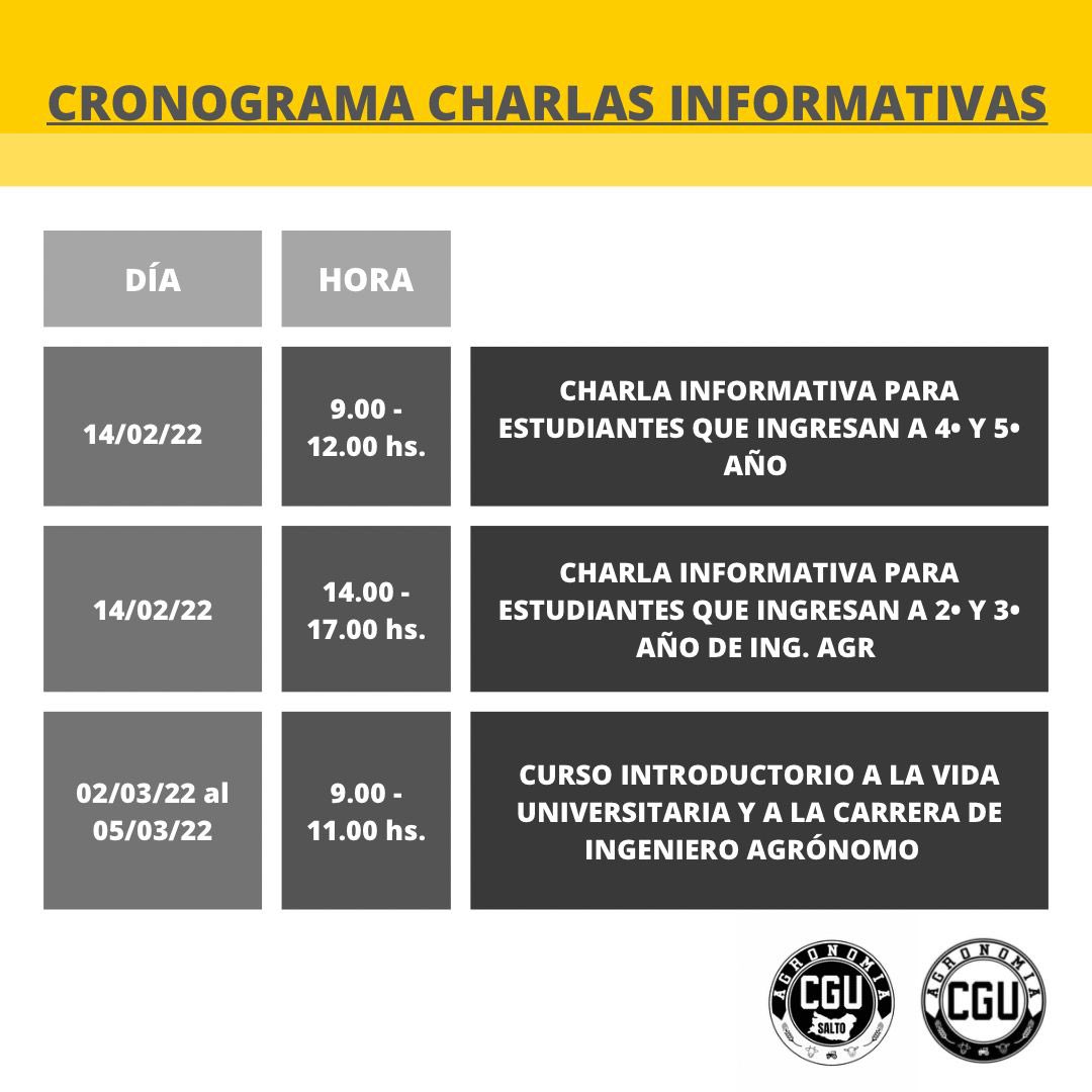 CguAgronomia's tweet photo. Charlas informativas‼️ https://t.co/Rpxvj7tNhn