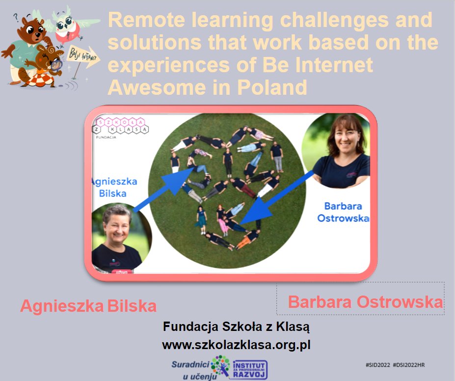 ucitelji_hr's tweet photo. Iz Poljske nam se pridružuju Barbara Ostrowska i Agnieszka Bilska. Zajedno će predstaviti provođenje projekta #BudiInternetGenijalac #BeInternetAwesome u Poljskoj   #DSI2022HR #SID2022 #UciteljiHR @GoogleforEducation https://t.co/xJCIVhqZQs