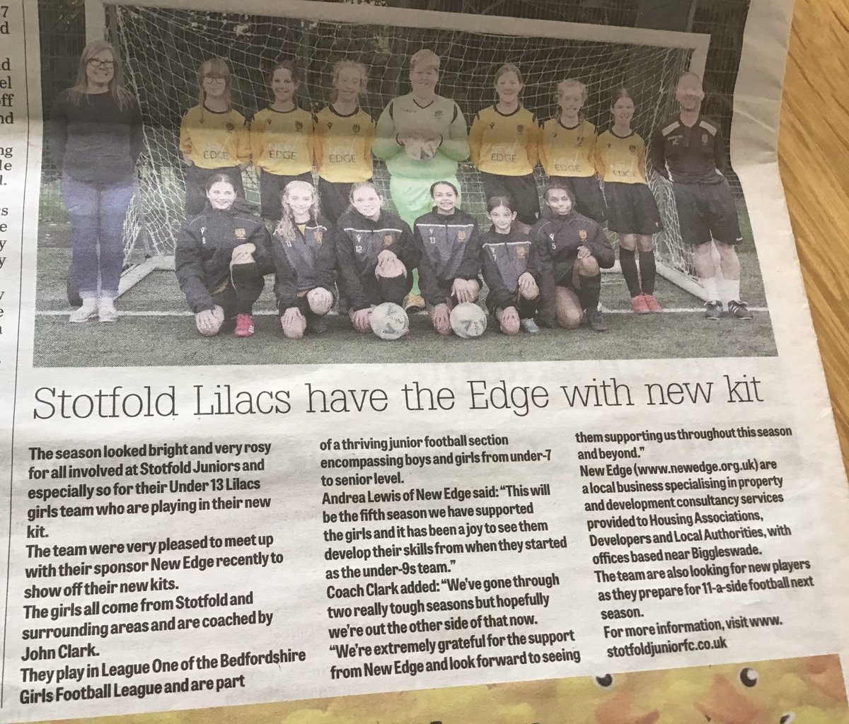 NewEdgeSocial's tweet photo. It’s so good to give something back to our local community; proud to support this talented group of young ladies growing from strength to strength @StotfoldJuniors @ClarkyB1977 @BiggyChronicle #Grassroots #footygirls #lovethegame #stotfoldjuniorsfc #property #AffordableHousing https://t.co/4gzAk21b53