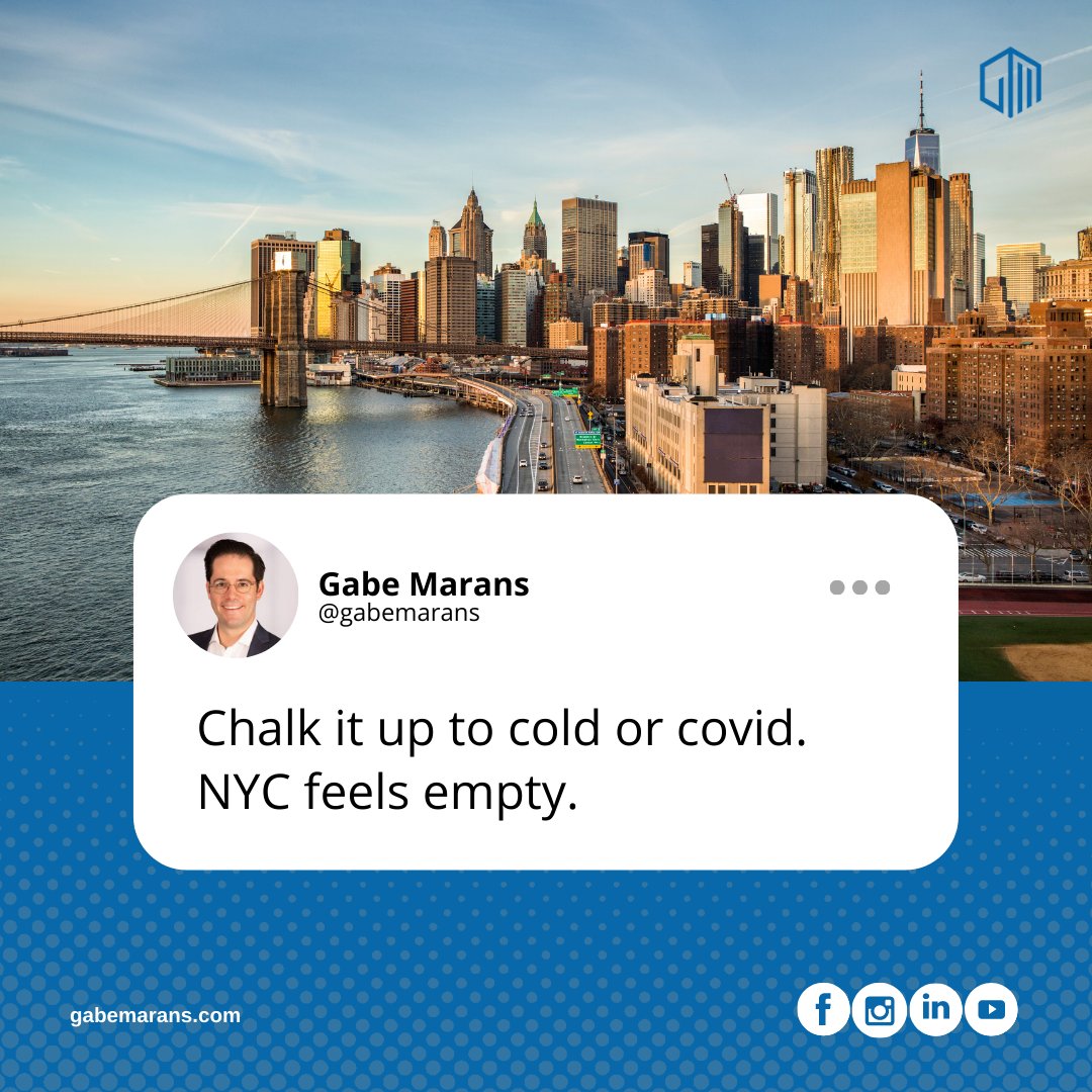 Gmarans's tweet image. 60 days ago the city felt and looked ready to pop.

So radical idea. Should we focus on seasonal work flexibility?

Read more ow.ly/Suk550HOZaO

#manhattan #savillsstudley #savills #nyc #newyork #socialmedia #spaces #flexibility