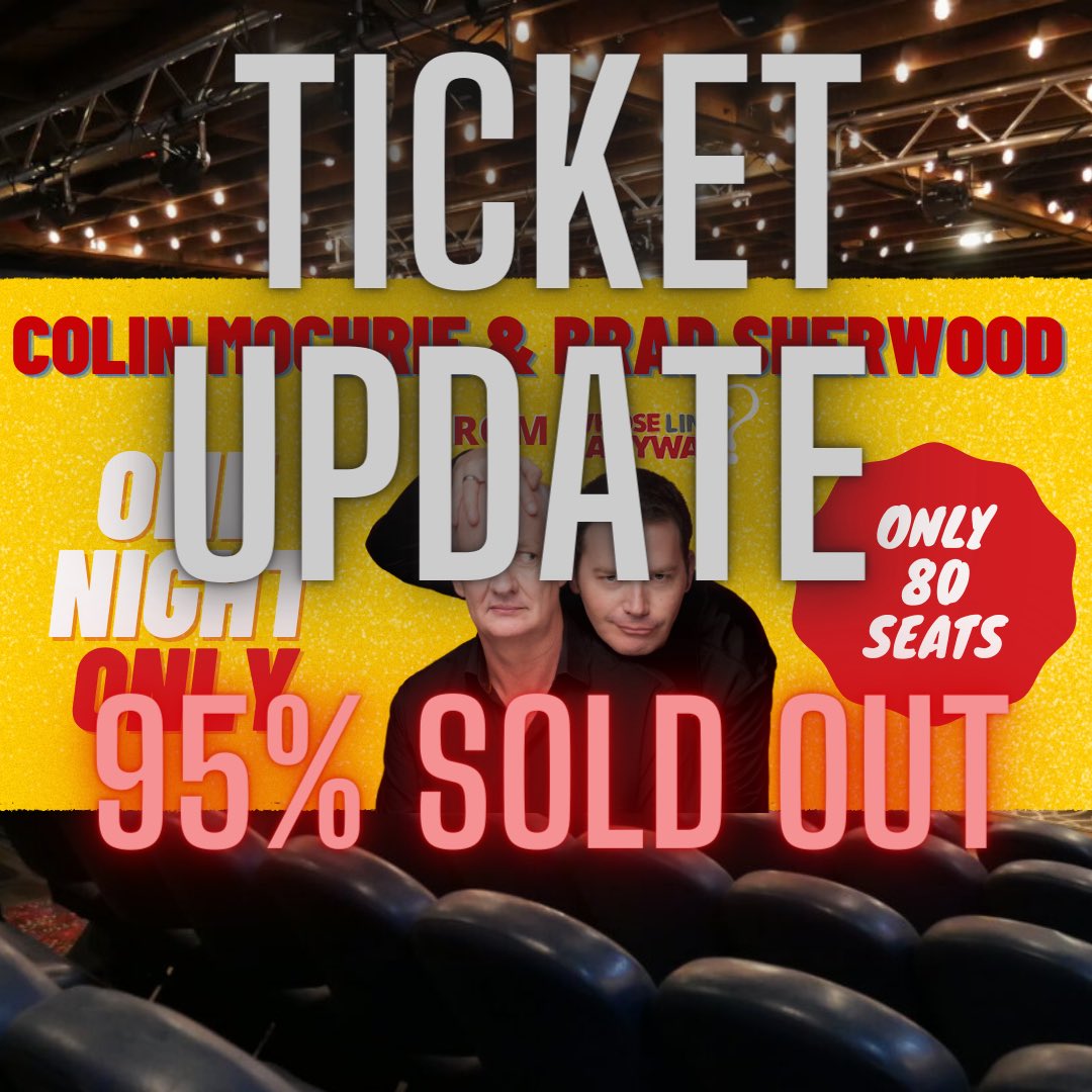 ImprovBroadway's tweet photo. TICKET UPDATE: 95% Sold Out. 11 days left. 

7:30 Standard Seating: SOLD OUT

7:30 Onstage Seating: SOLD OUT

9:30 Standard Seating: 10 seats left

9:30 Onstage Seating: SOLD OUT

This will sell out! Grab your seats at https://t.co/KUNHqyT9DO 

#improv #comedy #provo #utah #orem https://t.co/J6KVHnZXn3