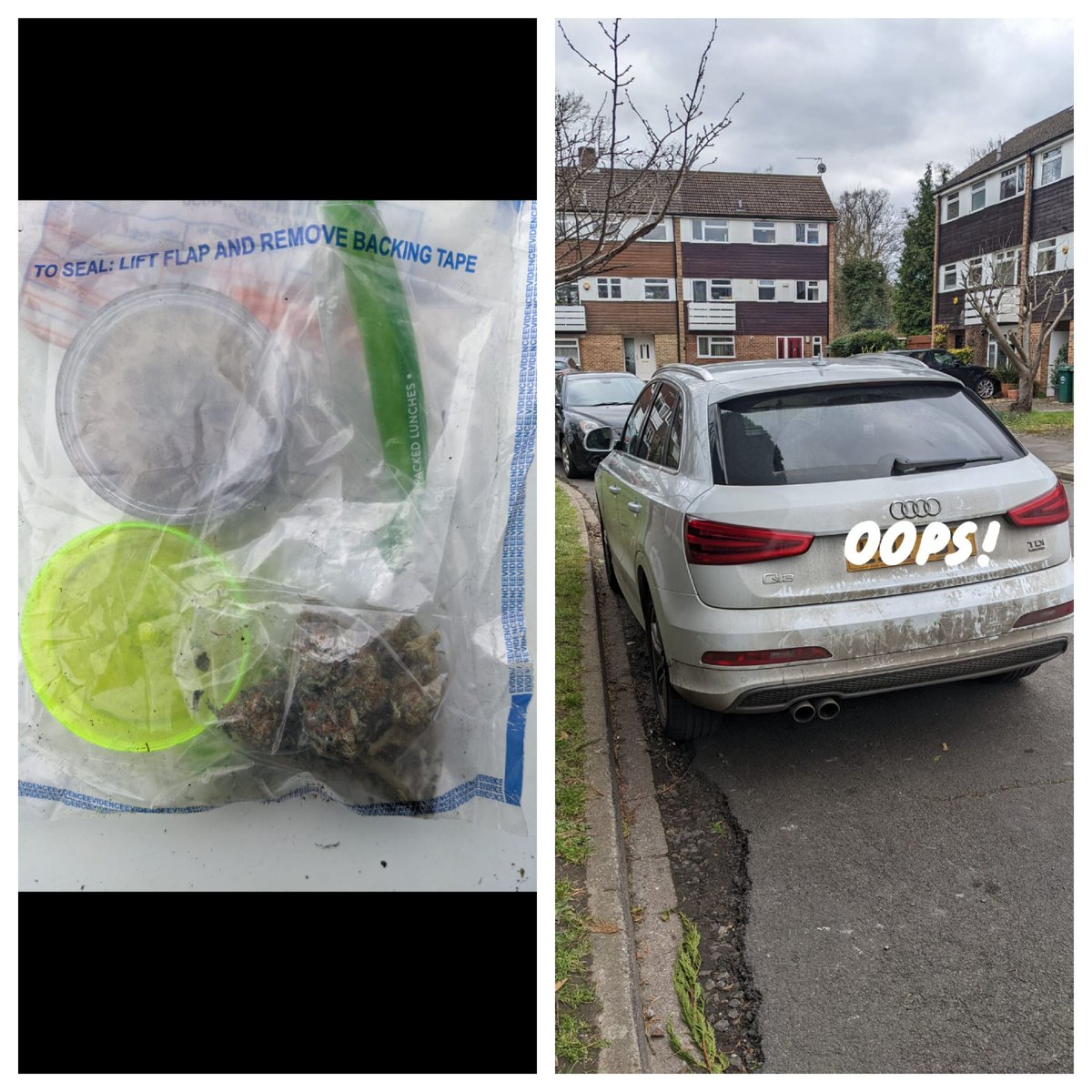 MPSRTPC's tweet photo. #Richmond & #Kingston STT have seized another car for no insurance along with the drivers #cannabis. The magistrates will await your appearance!! #DenyingCriminalsTheUseOfTheRoads #OpSpartan22 #MPSRTPC https://t.co/UqcwsXTFEO