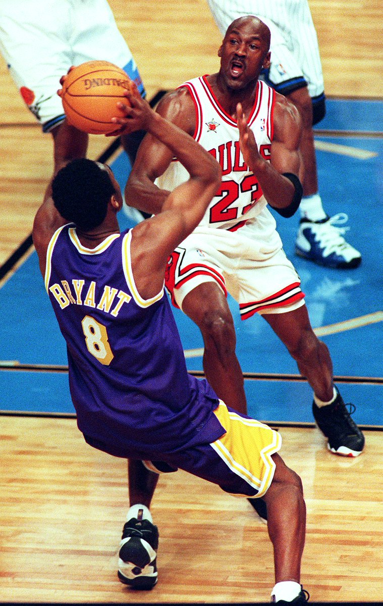 BleacherReport's tweet photo. On this day in 1998, two of the greatest went at it in the NBA All-Star Game 🐐❤️ https://t.co/hgInv97FxZ