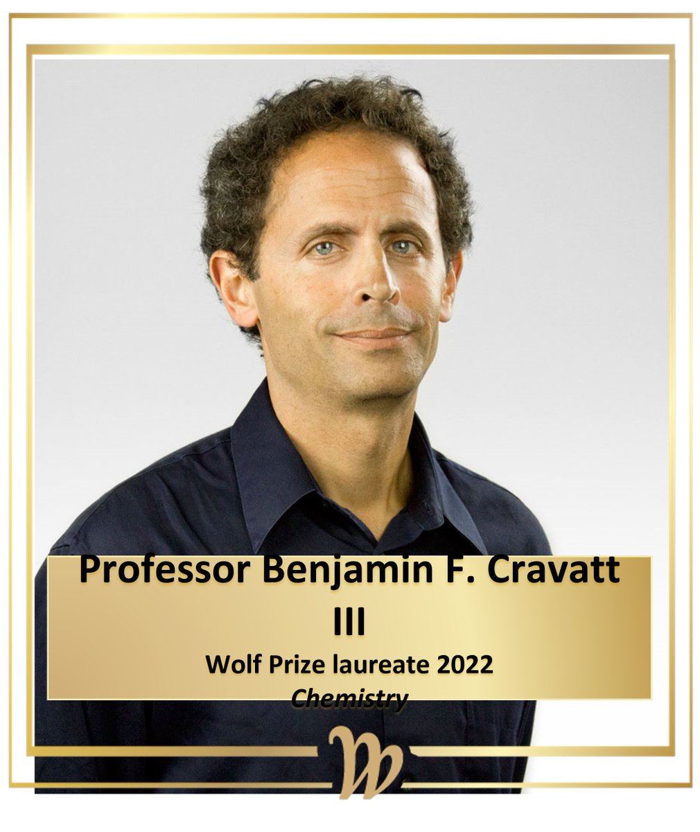Wolf Prize (@wolfprize_) on Twitter photo It is our sincere pleasure to reveal that Professor Benjamin F. Cravatt III of <a href="/ScrippsRTI/">Scripps Research Translational Institute</a> is one of the 2022 #Wolf Prize laureates in Chemistry. It is our sincere pleasure to reveal that Professor Benjamin F. Cravatt III of <a href="/ScrippsRTI/">Scripps Research Translational Institute</a> is one of the 2022 #Wolf Prize laureates in Chemistry.