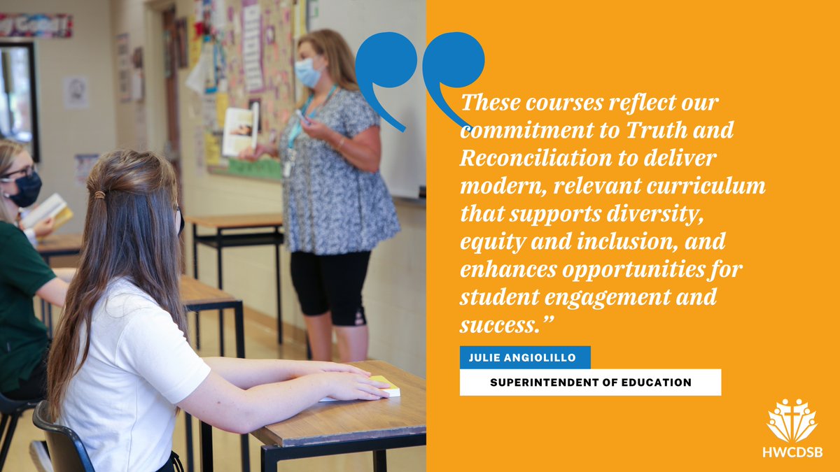 We are pleased to announce new First Nations, Métis, and Inuit studies courses will be available to students this coming year. 

Learn more here: hwcdsb.ca/424556--HWCDSB…