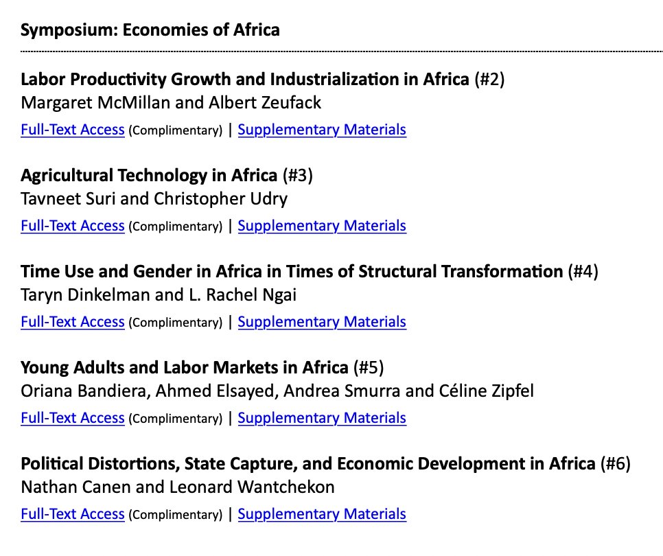 A new JEP symposium on 'the economies of Africa' aeaweb.org/issues/668